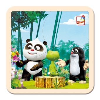 Bino Puzzle Krtek a Panda v lese, 4 dílky
